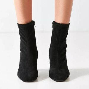 Jeffrey Campbell Cienega Lo Black Suede Ankle Sock Boots
